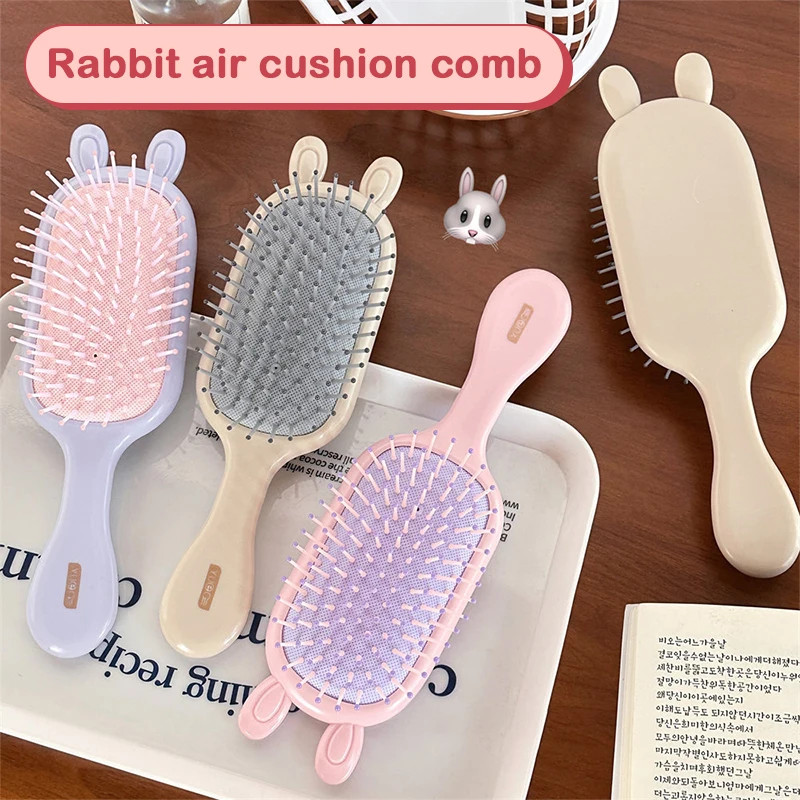 

Cute Rabbit Anti Static Air Cushion Comb Women Long Hair Curling Fluffy Air Bag Comb Head Massage Comb Scalp Meridian Comb