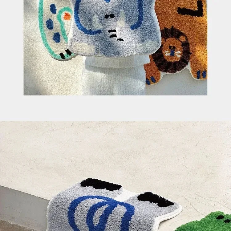 1pc Cartoon Animals Imitation Cashmere Non-slip Mat Carpet Thin Absorbent Bath Mat Washable Shower Bathroom Home Decoration Gift 1pc Cartoon Animals Imitation Cashmere Non-slip Mat Carpet Thin Absorbent Bath Mat Washable Shower Bathroom Home Decoration Gift