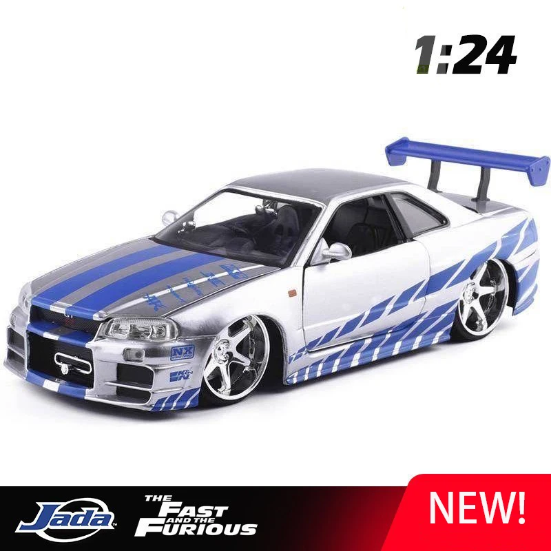 Новинка 1:24 Nissan GTR R34 Skyline Ares игрушечный автомобиль из сплава литой и модель