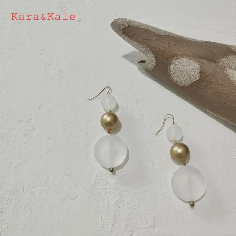 Kara&Kale Frosted Bead Earrings Acrylic Beads Handmade Jewelry Original Retro Style Fashion Women's Earrings Exaggerated Style
Kara&Kale Frosted Bead Earrings Acrylic Beads Handmade Jewelry Original Retro Style Fashion Women's Earrings Exaggerated Style