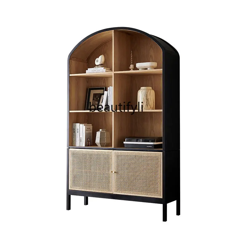 Vintage Solid Wood Bookcase Living Room Storage Rack Floor-Standing Rack Rattan Display Cabinet Locker
Vintage Solid Wood Bookcase Living Room Storage Rack Floor-Standing Rack Rattan Display Cabinet Locker
