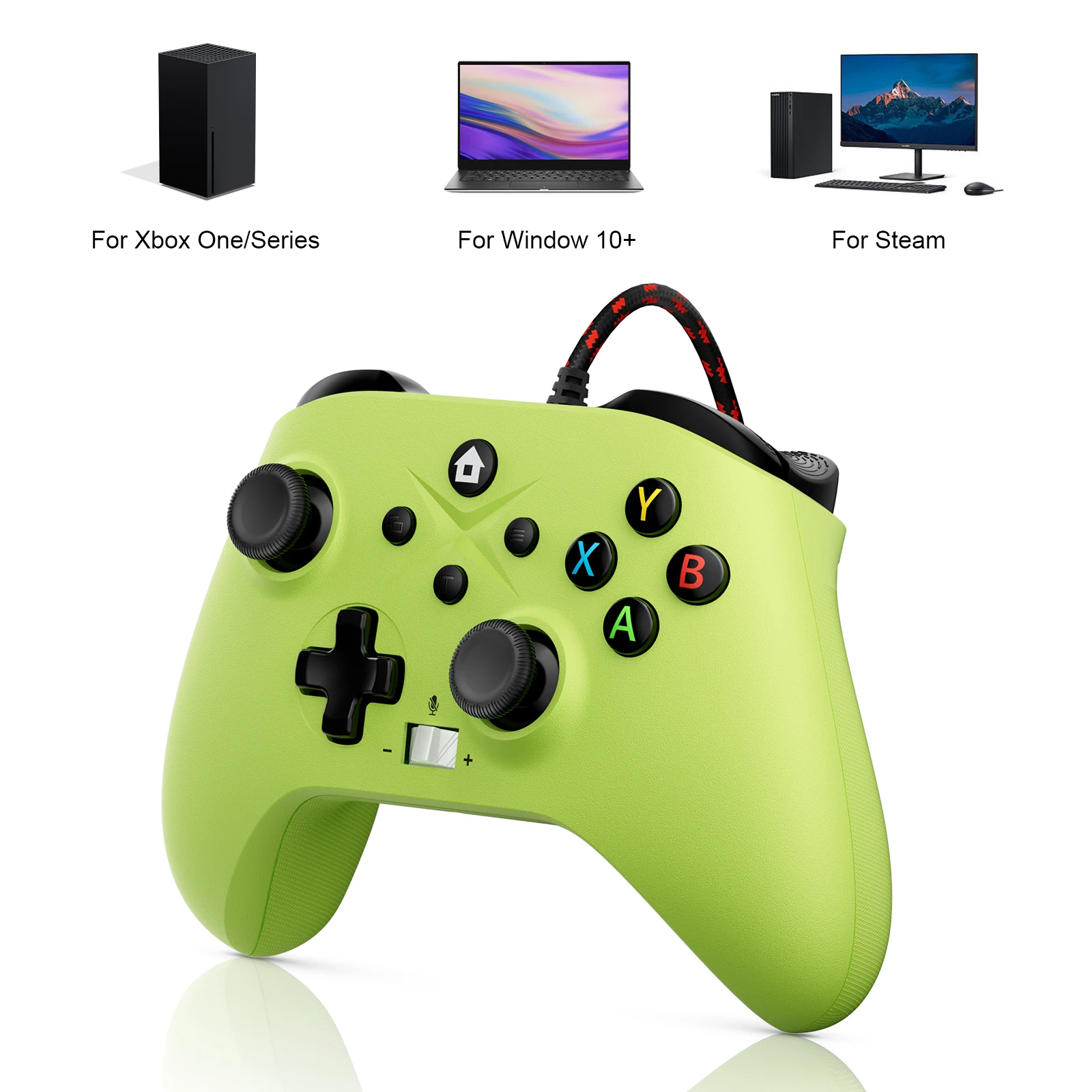 

Проводной USB-контроллер для Xbox One/Series S/ X, управление с ПК, 6-осевая вибрационная консоль, геймпад, рычаг управления турбо, джойстик
