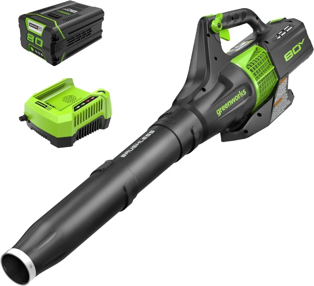 80V (145 MPH / 580 CFM / 75+ Compatible Tools) Cordless Brushless Axial Leaf Blower, 2.5Ah Battery and Charger Included
80V (145 MPH / 580 CFM / 75+ Compatible Tools) Cordless Brushless Axial Leaf Blower, 2.5Ah Battery and Charger Included