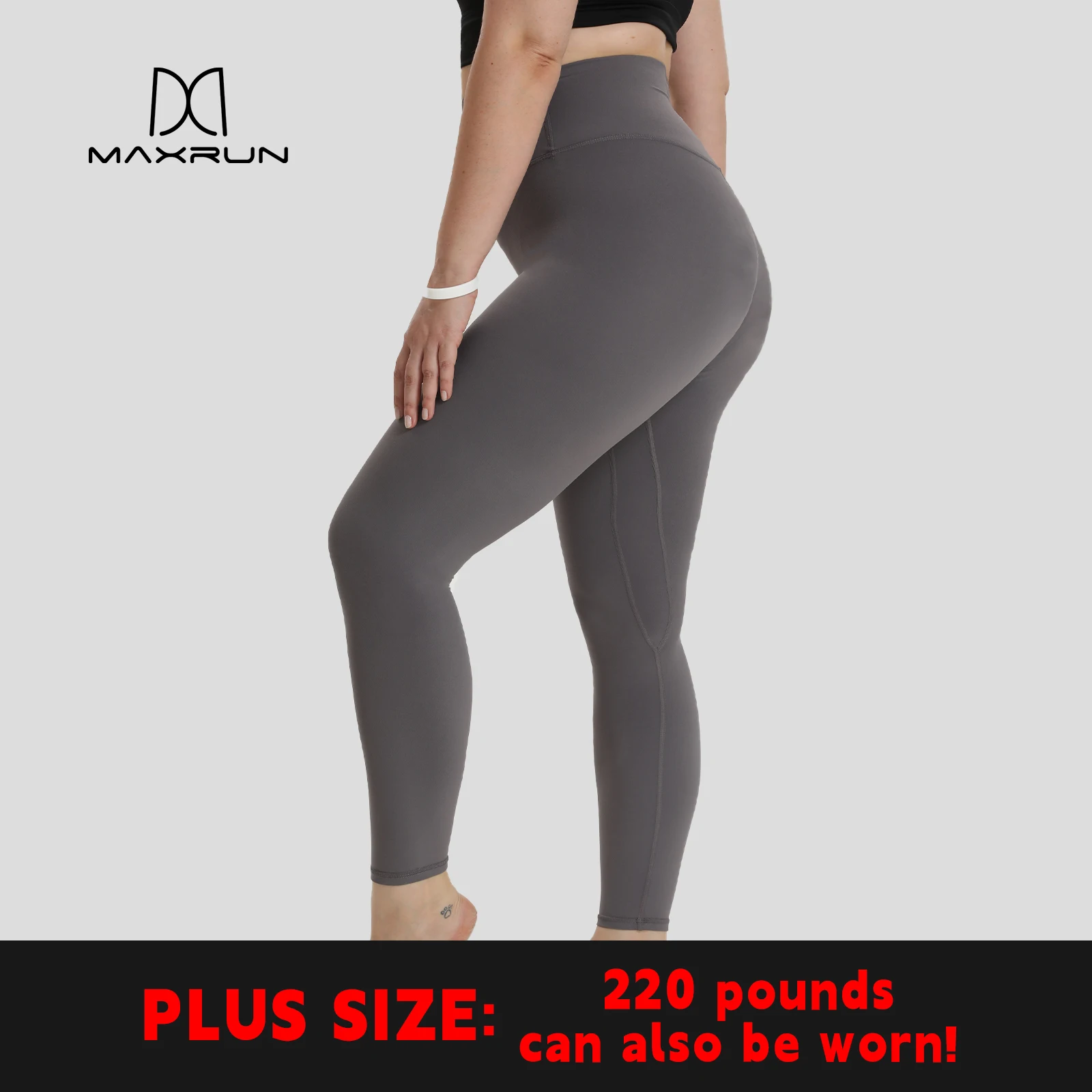 

Женские брюки MaxRunPro для йоги, однотонные спортивные Леггинсы для фитнеса, эластичные быстросохнущие трико с высокой талией для спортзала, брюки для бега