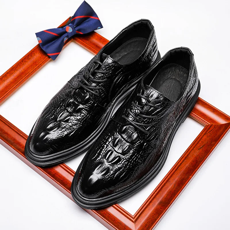 New Men Casual Cow Leather Shoes High End Crocodile Print Pointed Toe Spring Autumn Business Leisure Black Dress Shoes
New Men Casual Cow Leather Shoes High End Crocodile Print Pointed Toe Spring Autumn Business Leisure Black Dress Shoes