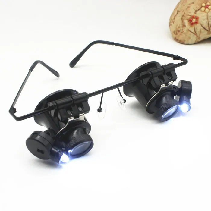 Professional 20X Magnifier Double Eye Glasses Type Watch Repair Jeweler Inspect Tool Magnifier With Two Adjustable LED Lights
Professional 20X Magnifier Double Eye Glasses Type Watch Repair Jeweler Inspect Tool Magnifier With Two Adjustable LED Lights