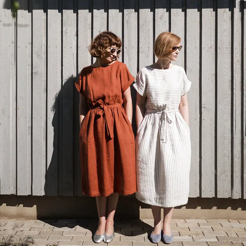 2023 New Casual Retro Cotton Dress Women Summer Loose Mid-Length Section Dress With Belt Large Size Elegant And Pretty Vestidos
2023 New Casual Retro Cotton Dress Women Summer Loose Mid-Length Section Dress With Belt Large Size Elegant And Pretty Vestidos