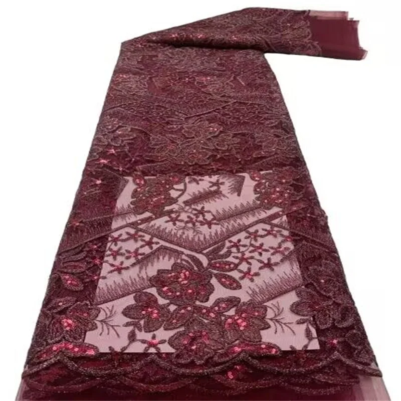 Red High Quality African Lace Fabric Sequins Lace Fabric with Sequins Embroidery Nigerian Tulle Mesh Lace Fabric for Sewing
Red High Quality African Lace Fabric Sequins Lace Fabric with Sequins Embroidery Nigerian Tulle Mesh Lace Fabric for Sewing