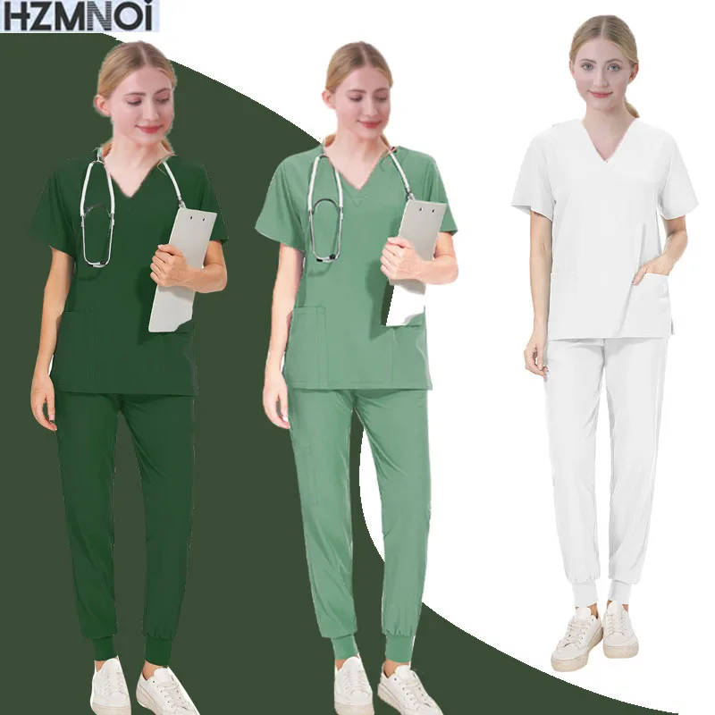 

Multicolor Unisex Short Sleeved Pharmacy Nurse Uniform Hospital Doctor Workwear Oral Dental Surgery Uniforms Medical Scrubs Sets