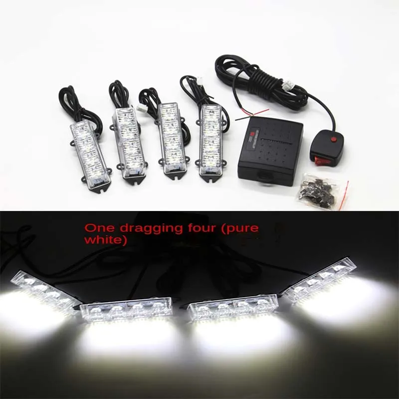 4 IN 1 LED Strobe Police Lights For Car Emergency Grill Warning Lamp 12V SUV Motorcycle Fireman Ambulance Flasher Fso Flashlight
4 IN 1 LED Strobe Police Lights For Car Emergency Grill Warning Lamp 12V SUV Motorcycle Fireman Ambulance Flasher Fso Flashlight