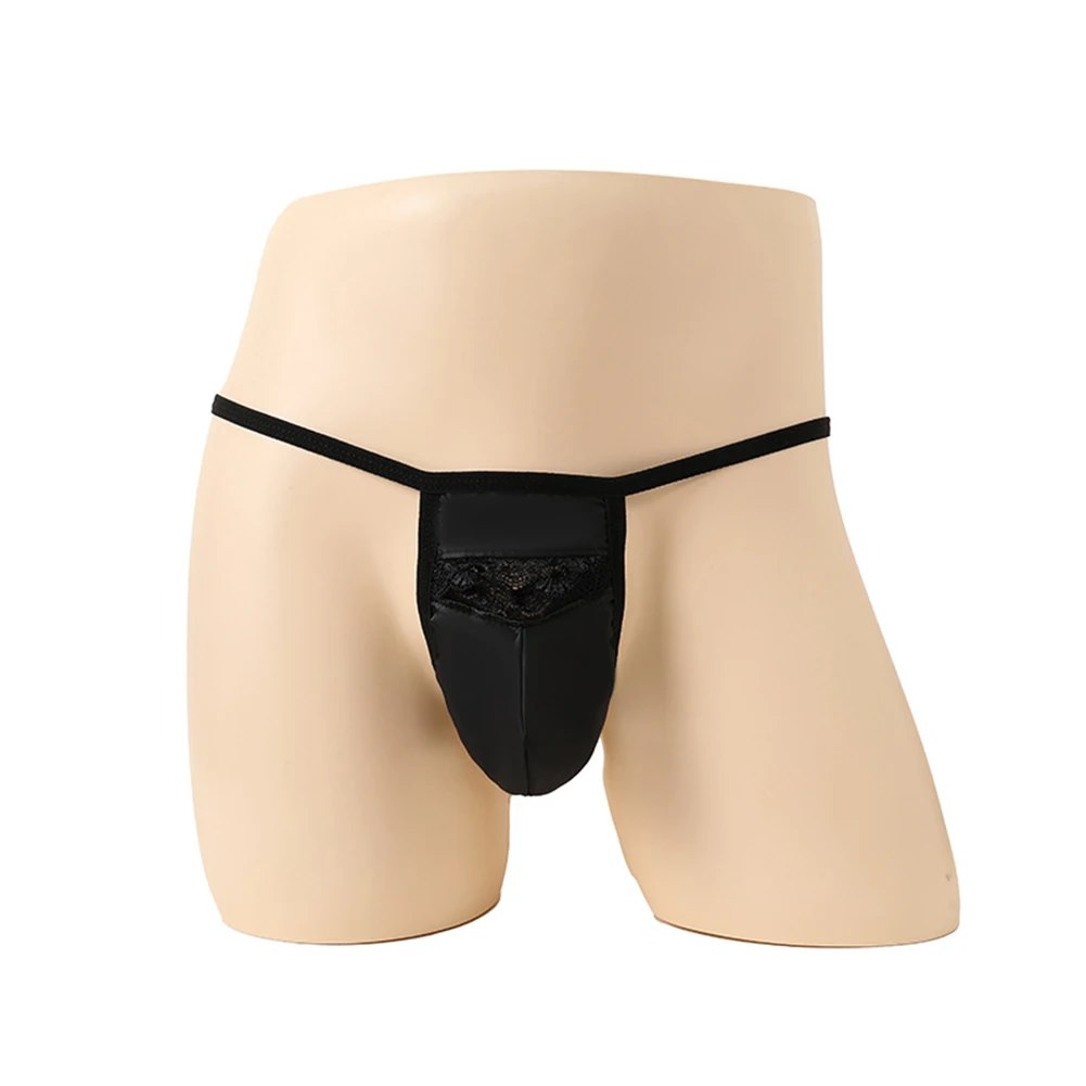 

Sexy Men Jockstrap Thongs Sissy Ruffled Lace G-string Silky Bikini Underwear Low Rise T-back Mini Briefs Gay Erotic Lingerie