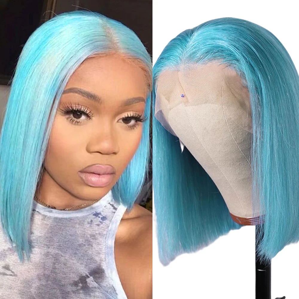 RONGDUOYI Light Blue Colored Bob Synthetic Wigs Short Silky Straight Hair Lace Front Wig for Women Cosplay Makeup Wear Blue Hair
RONGDUOYI Light Blue Colored Bob Synthetic Wigs Short Silky Straight Hair Lace Front Wig for Women Cosplay Makeup Wear Blue Hair