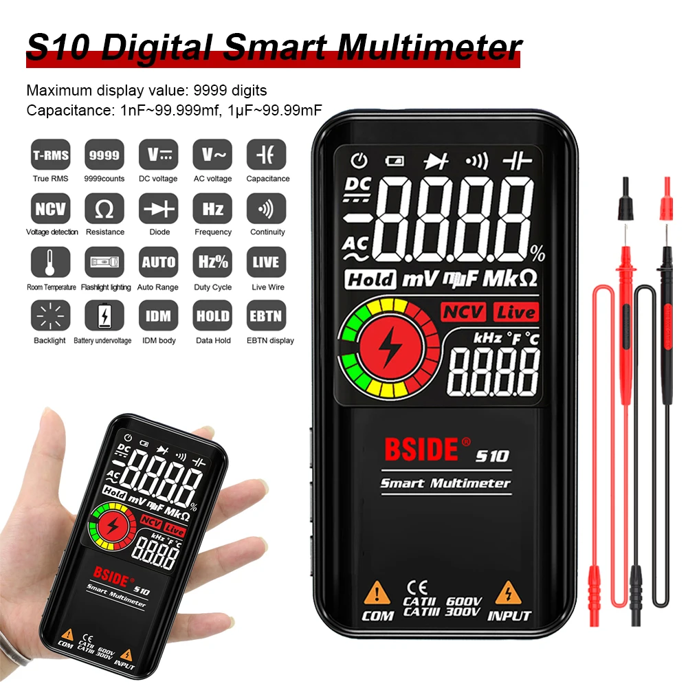 Hardware tools Profesional Digital Multimeter 9999 Digital DC AC Voltage Capacitor LCD Capacitor Ohm Diode NCV Hz Tester DMM
Hardware tools Profesional Digital Multimeter 9999 Digital DC AC Voltage Capacitor LCD Capacitor Ohm Diode NCV Hz Tester DMM