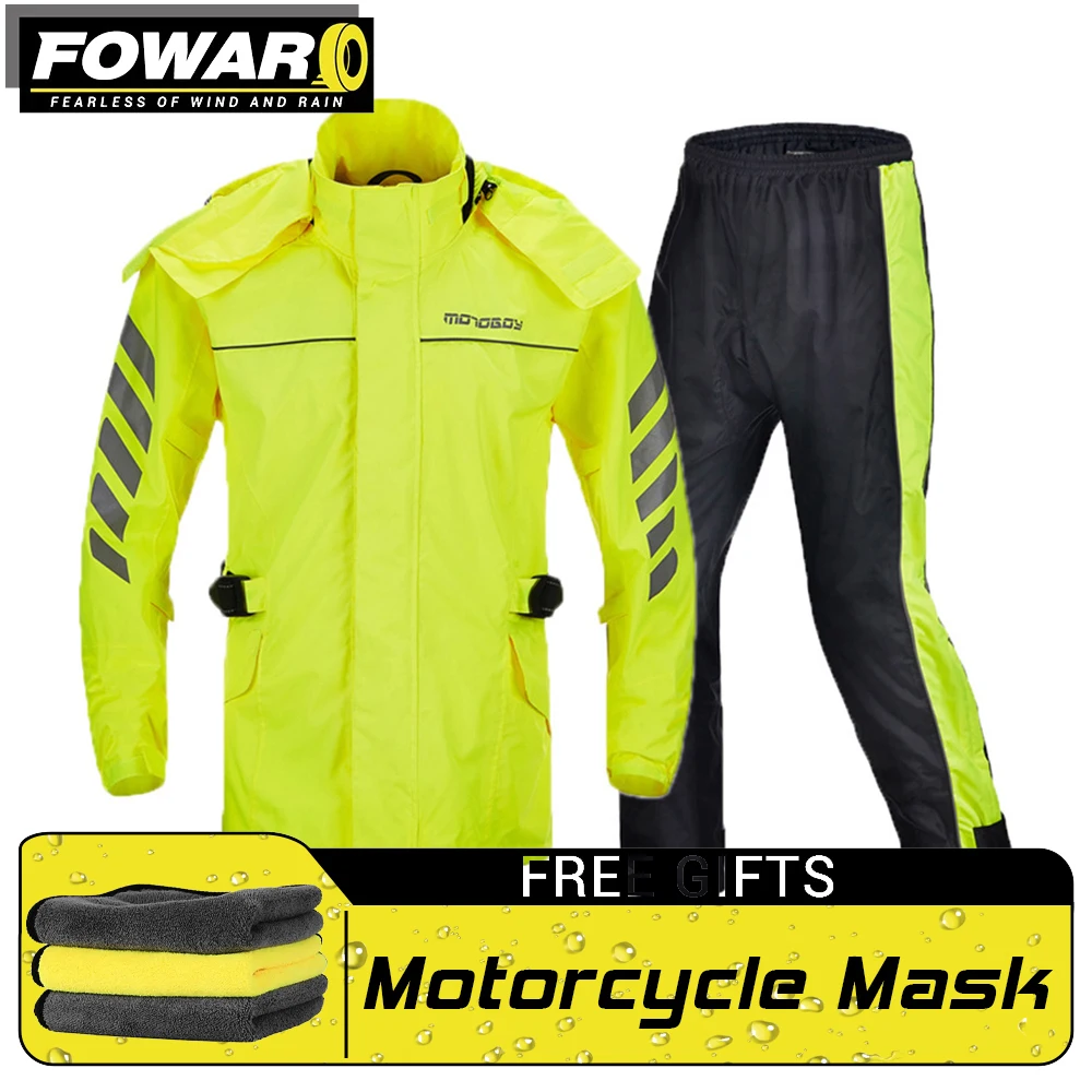 

New Motorcycle Riding Waterproof Split Raincoat Off Road Cycling Night Reflective And Anti Slip Integrated Raincoat