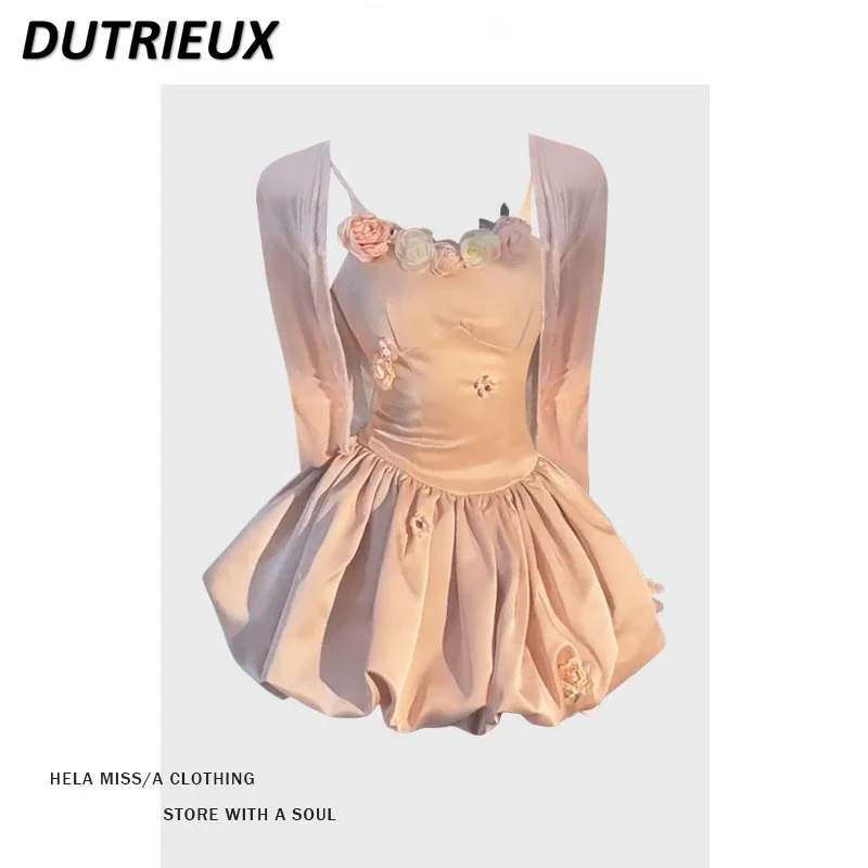 Pure Desire Style Three-Dimensional Flower Strap Short Dress Women's Spring and Summer 2024 Oversize Sweet Bud Dresses Suit
Pure Desire Style Three-Dimensional Flower Strap Short Dress Women's Spring and Summer 2024 Oversize Sweet Bud Dresses Suit