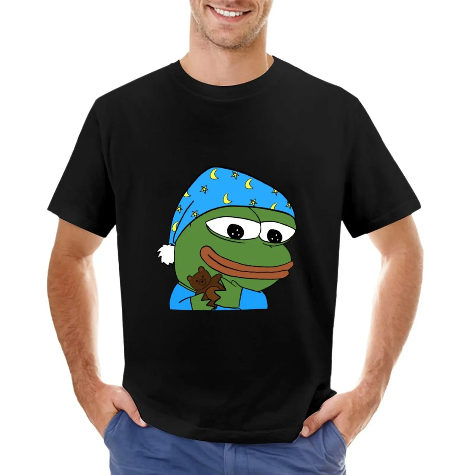 

bedtime pepe - sleepo peepo T-Shirt black t shirt custom t shirt Men's t shirts