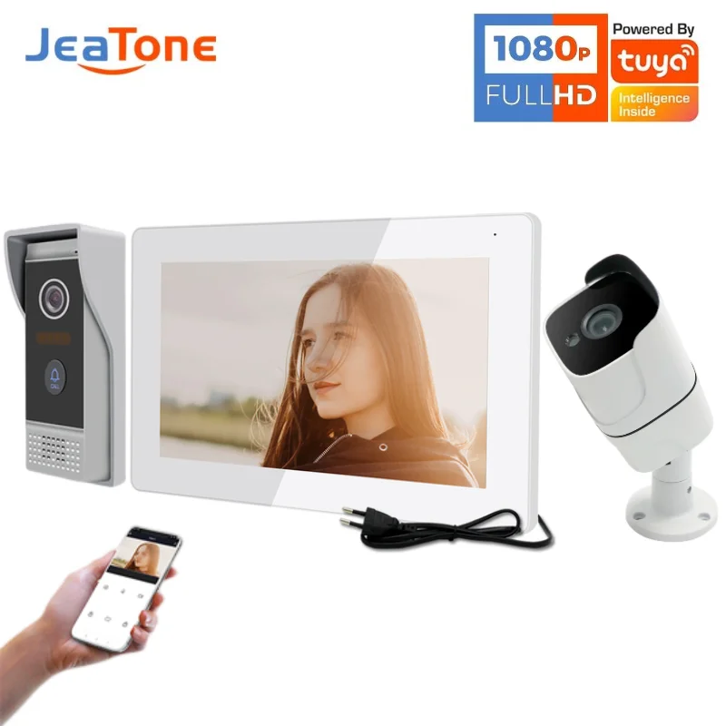 

Jeatone WiFI Tuya Smart Video Intercom for Apartment Villa Full Touch Screen FHD 1080P Video Doorbell Doorphone With HD Camera