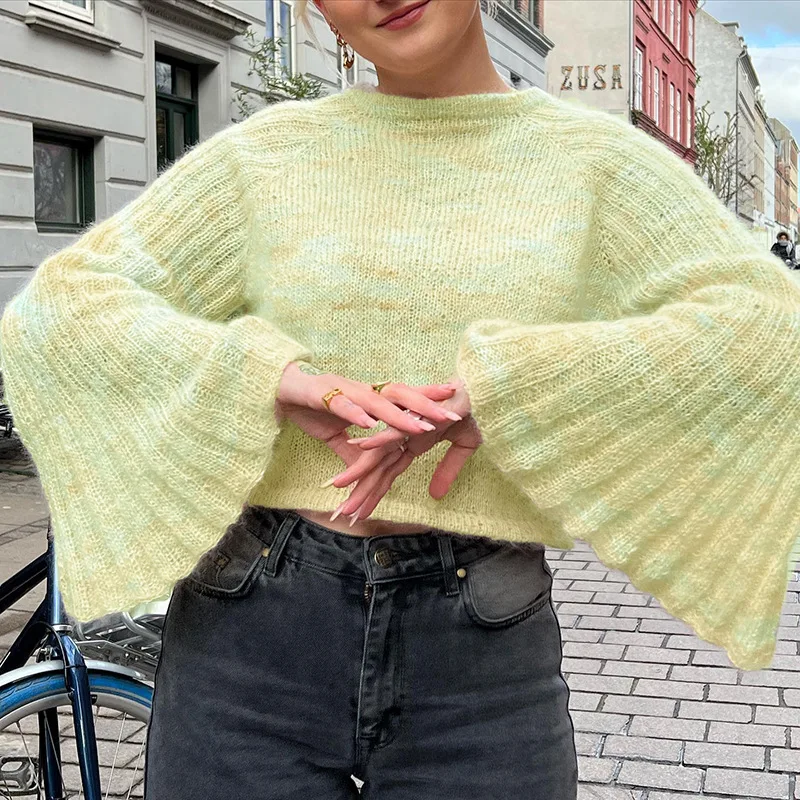 Zabrina Winter Fashion Knitted Sweater Pullover Y2k Women Flare Sleeve Korean Style Commuting Loose Vintage Warm Green Sweaters
Zabrina Winter Fashion Knitted Sweater Pullover Y2k Women Flare Sleeve Korean Style Commuting Loose Vintage Warm Green Sweaters
