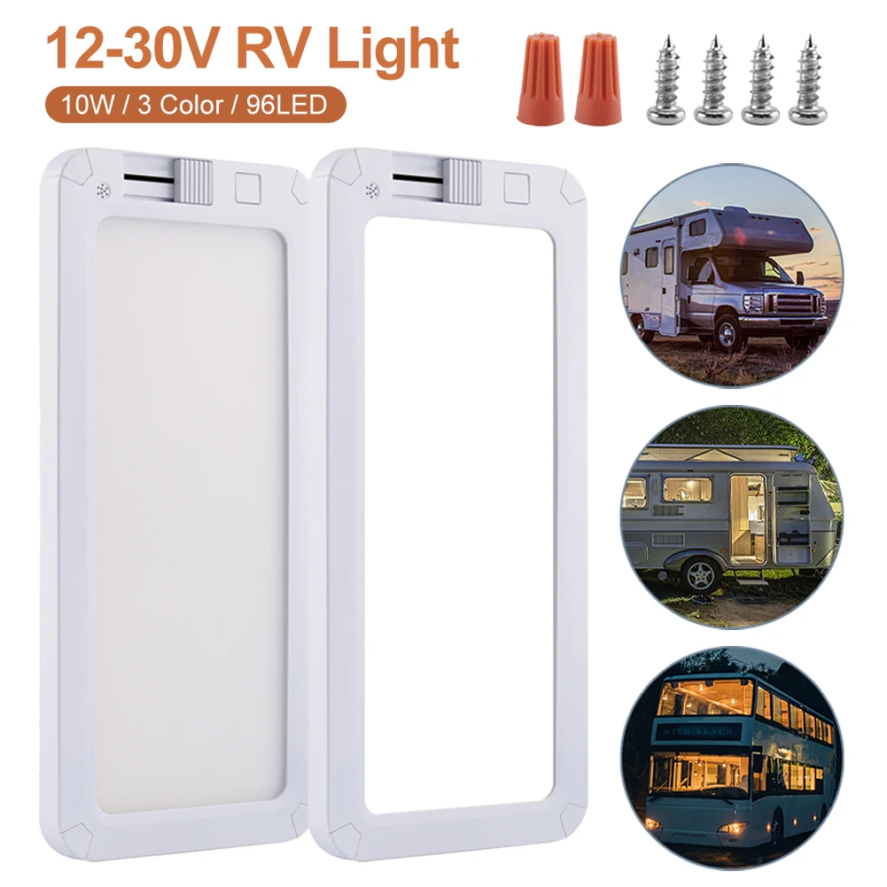 96LED RV Interior Light 3 Color Dimmable Interior Lighting 12V-30V Ceiling Dome Light for Camper RV Truck Motorhome Caravan
96LED RV Interior Light 3 Color Dimmable Interior Lighting 12V-30V Ceiling Dome Light for Camper RV Truck Motorhome Caravan
