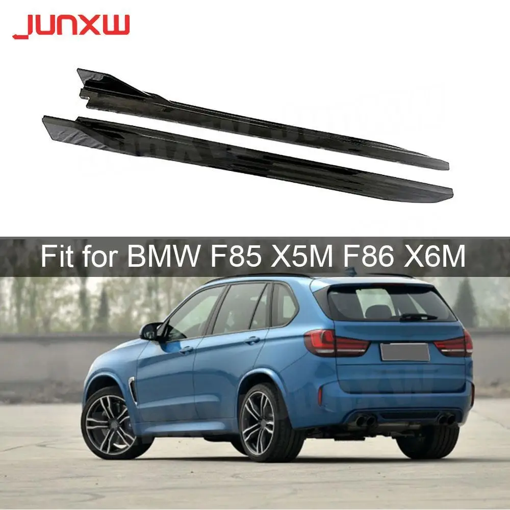 

ABS Side Skirts Extensions for BMW F85 X5M F86 X6M 2015-2018 Auto car Styling Gloss Black Carbon Look