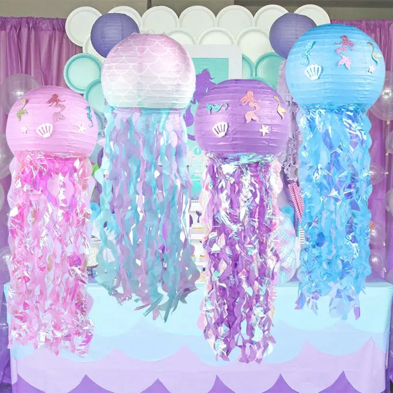 Little Mermaid Party Decoration Jellyfish Paper Lanterns for Girls Mermaid Themed Birthday Party DIY Decor Baby shower Supplies 
Little Mermaid Party Decoration Jellyfish Paper Lanterns for Girls Mermaid Themed Birthday Party DIY Decor Baby shower Supplies