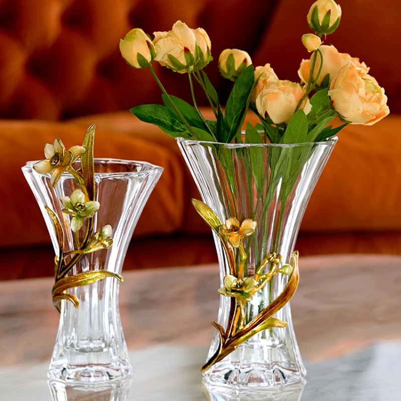 Saint Laurent's New Chinese Style Crystal Transparent Flower Arranged Glass Enamel Vase Home Simple Decoration Dining Table
Saint Laurent's New Chinese Style Crystal Transparent Flower Arranged Glass Enamel Vase Home Simple Decoration Dining Table