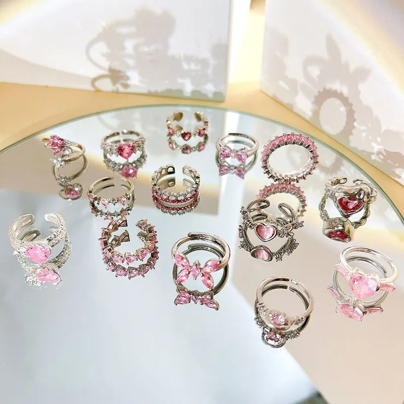 8Pcs/Set Y2K Pink Crystal Heart Ring Vintage Shiny Zircon Opal Love Open Ring for Women K-pop Punk Girl Party Jewelry Gifts 7 Mallzona Sec740c91c6a546ffb01bb20c3d114d6aA 8Pcs/Set Y2K Pink Crystal Heart Ring Vintage Shiny Zircon Opal Love Open Ring for Women K-pop Punk Girl Party Jewelry Gifts Mallzona