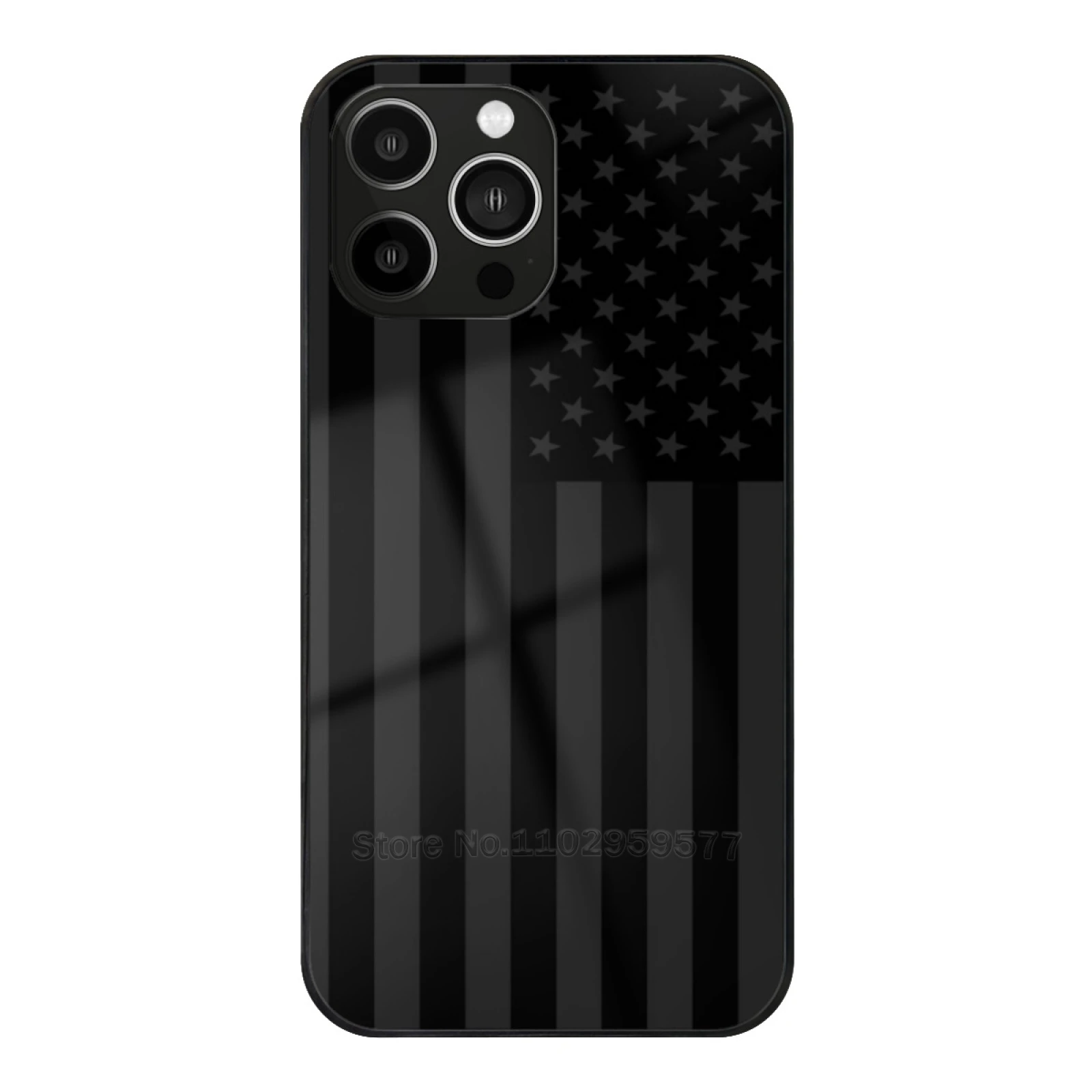 

Usa Flag Blackout Stealth Tempered Glass Case For Iphone 11 12 13 14 15 Pro Max Mini 7 8 X Xr Xs Plus Phone Cover Usa America