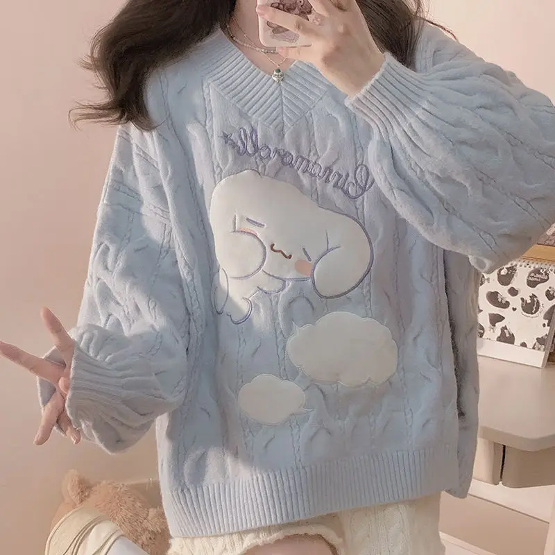 Sanrio Cartoon Anime V-Neck Pullover Sweater Cinnamoroll Cute Girls Jk Uniformwarm Coat Student Knitted Tops Christmas Gifts
Sanrio Cartoon Anime V-Neck Pullover Sweater Cinnamoroll Cute Girls Jk Uniformwarm Coat Student Knitted Tops Christmas Gifts