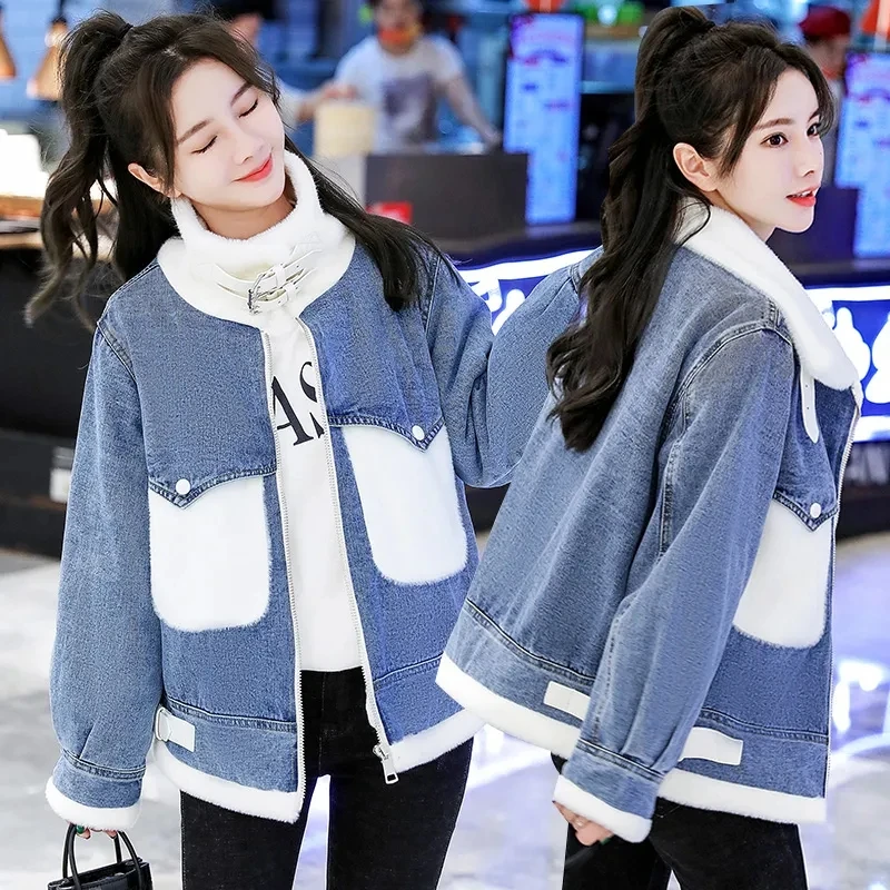 Винтажные джинсовые куртки, Женское зимнее пальто с флисовой подкладкой, верхняя одежда, новинка 2024, ветровка, базовые пальто, рандомный стиль 
Винтажные джинсовые куртки, Женское зимнее пальто с флисовой подкладкой, верхняя одежда, новинка 2024, ветровка, базовые пальто, рандомный стиль