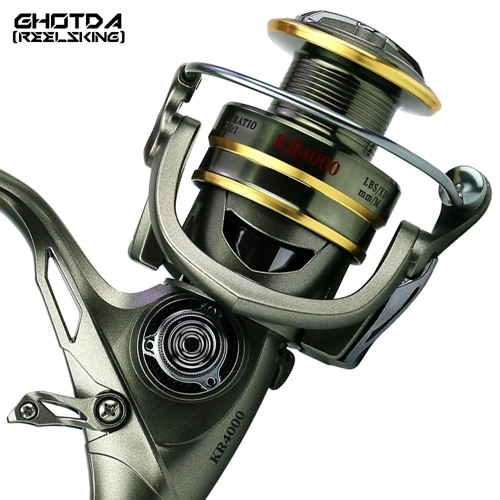 

3000-6000 Spinning Reel Double Brake System Fishing Wheel 5.5:1 High Speed Metal Spool Coil for Fishing Carretilhas De Pesca