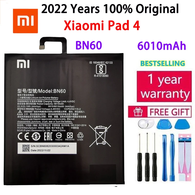 Xiao Mi New 100% Original BN60 6010mAh For Xiaomi Pad 4 Mipad 4 Mobile Phone In Stock Batteries Batteria With Gift Tools
Xiao Mi New 100% Original BN60 6010mAh For Xiaomi Pad 4 Mipad 4 Mobile Phone In Stock Batteries Batteria With Gift Tools