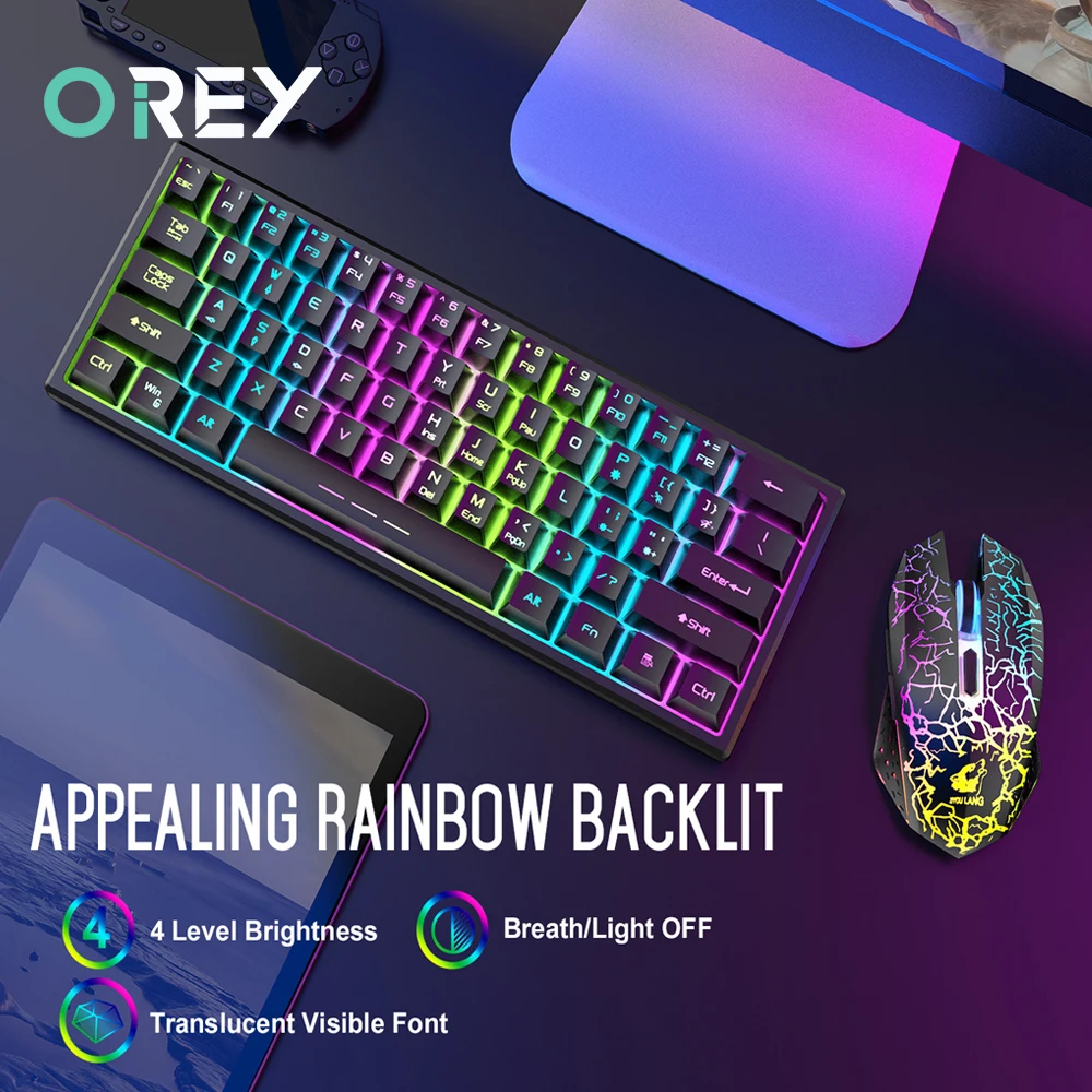 2.4G Wireless Gaming Keyboard Mouse Combo Rechargable RGB Backlight Keyboard Mouse Set For Macbook Pro Laptop PC Gamer Computer
2.4G Wireless Gaming Keyboard Mouse Combo Rechargable RGB Backlight Keyboard Mouse Set For Macbook Pro Laptop PC Gamer Computer