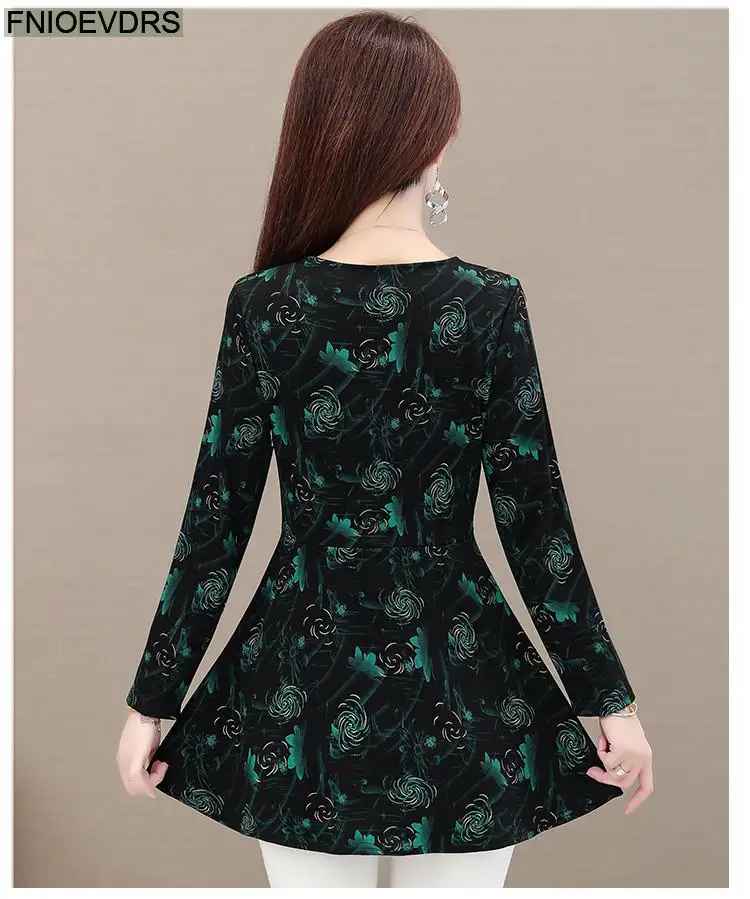 Hot Sales Women 2024 Autumn Winter Elegant Office Lady Basics Shirts Casual Retro Vintage Floral Green Tunic Peplum Tops Blouses Hot Sales Women 2024 Autumn Winter Elegant Office Lady Basics Shirts Casual Retro Vintage Floral Green Tunic Peplum Tops Blouses