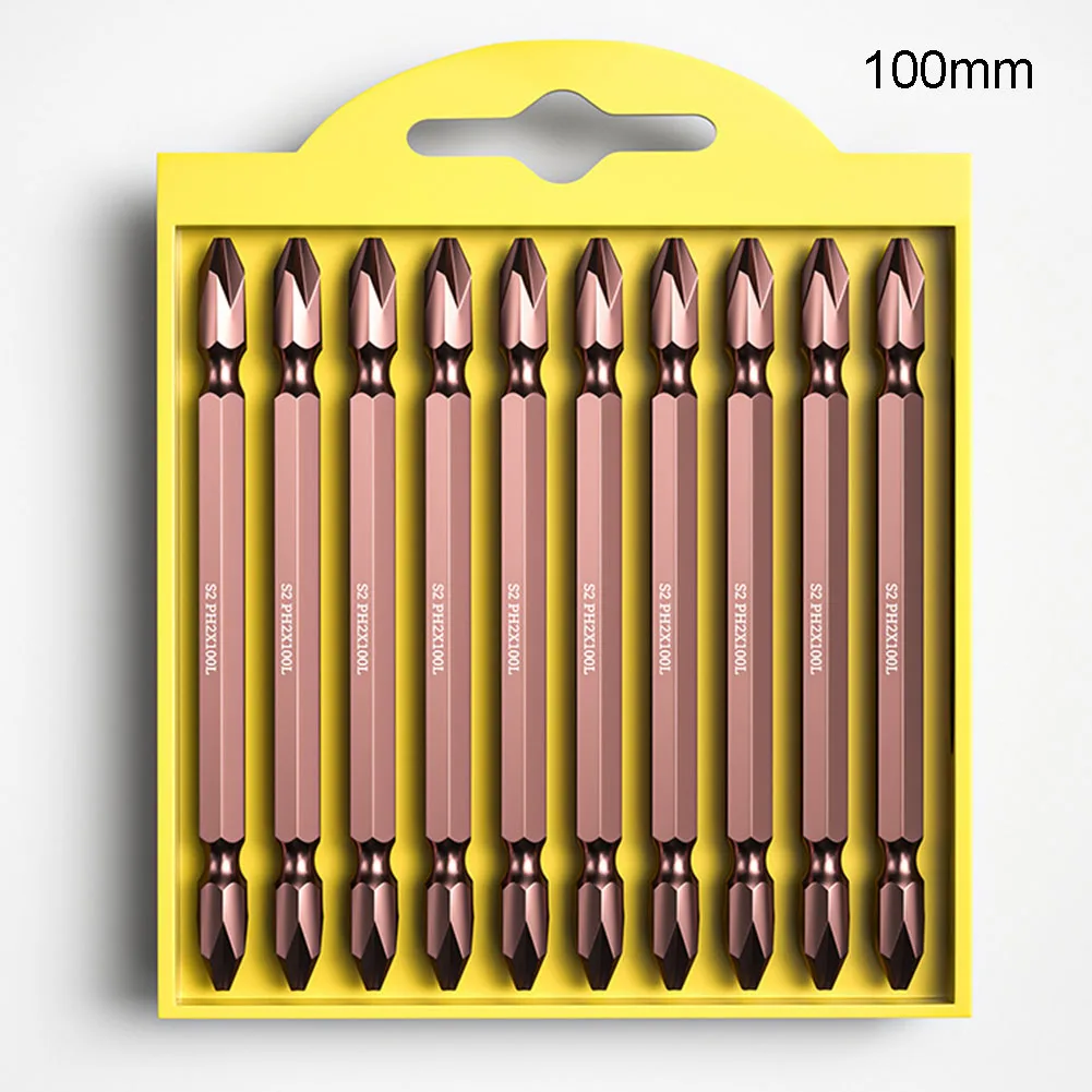 10pcs Electric Screwdriver Bits PH2 Double Head Magnetic For Pneumatic/electric Screwdriver 1/4'' Hex Shank100mm
10pcs Electric Screwdriver Bits PH2 Double Head Magnetic For Pneumatic/electric Screwdriver 1/4'' Hex Shank100mm