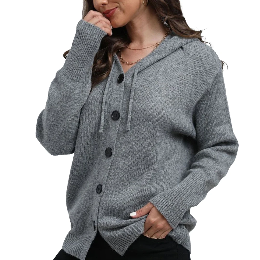 Fashion Women's Sweater Cardigan Knit Hooded Solid Color Single Breasted Baggy Drawstring Coat Sweaters Female Clothing
Fashion Women's Sweater Cardigan Knit Hooded Solid Color Single Breasted Baggy Drawstring Coat Sweaters Female Clothing