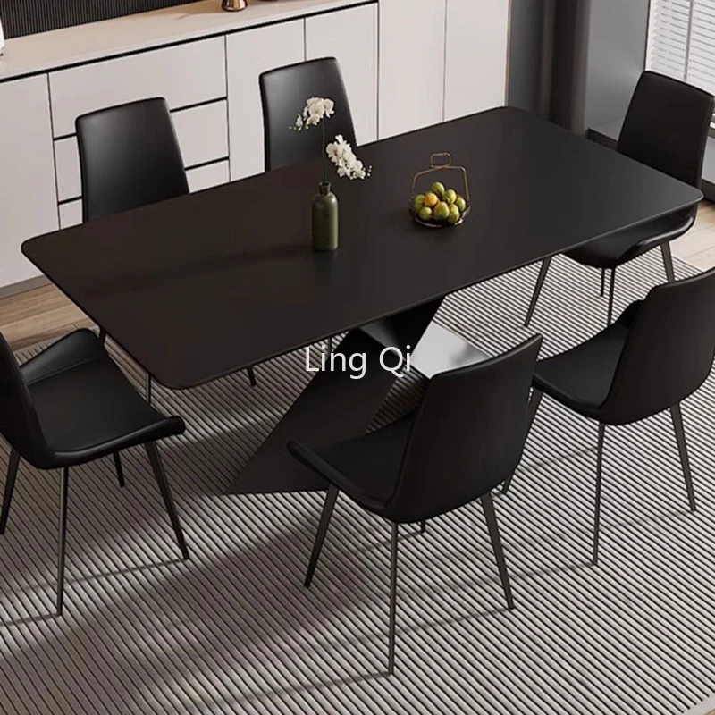 

Black New Small Apartmen Dining Table Office Luxury Italian Center Coffee Tables Modern Designer Mesas De Jantar Home Furniture