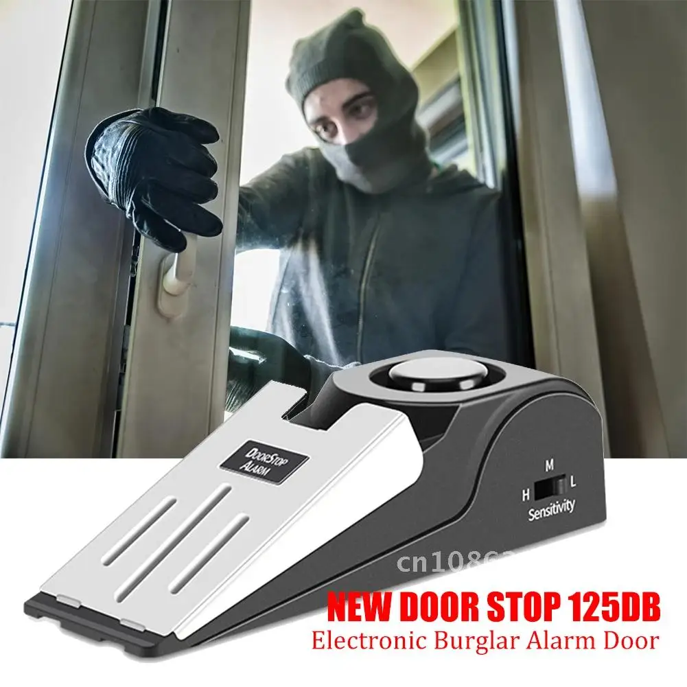 

Security Detection Wedge Door Stop Alarm Block Blocking System For Home Dormitory Safety 125DB Anti Theft Burglar Alert Home Sa