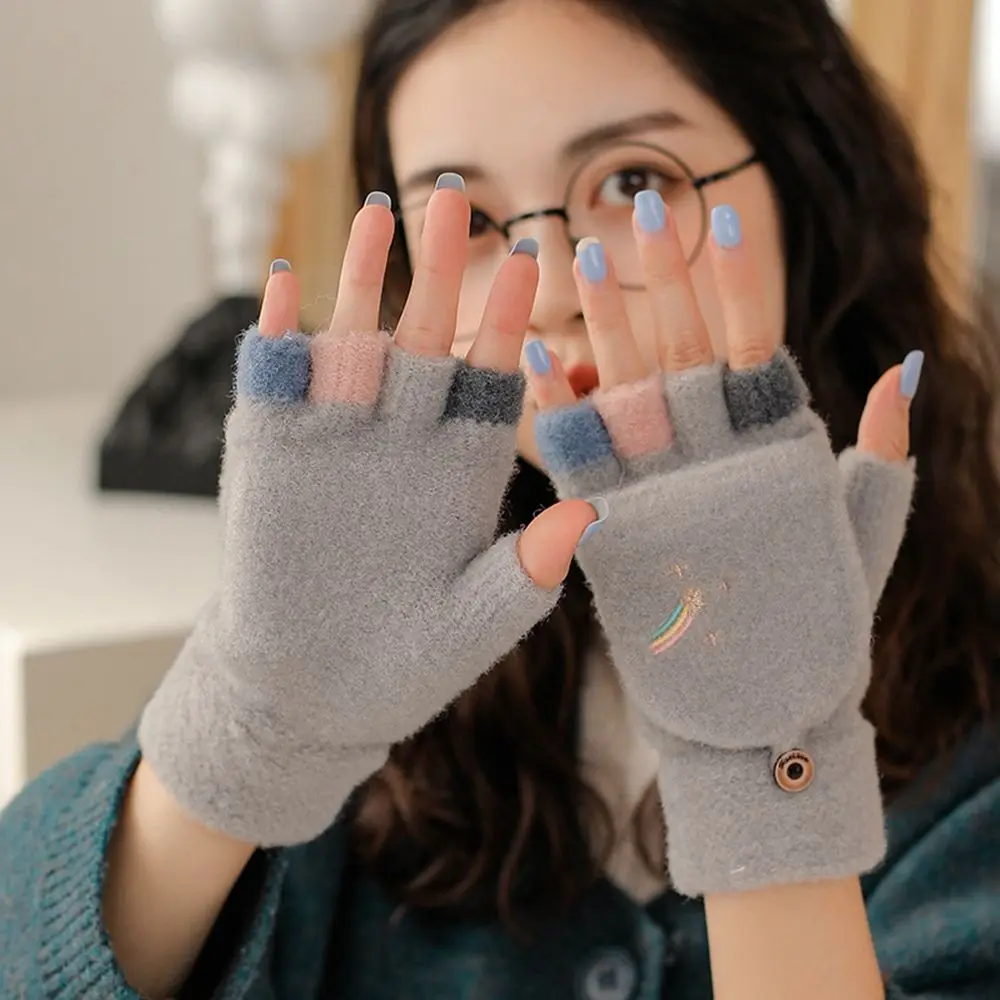 Driving Gloves Autumn And Winter Velvet Women Flip Cover Female Gloves Knitted Cashmere Gloves Wool Mittens Half-finger Gloves
Driving Gloves Autumn And Winter Velvet Women Flip Cover Female Gloves Knitted Cashmere Gloves Wool Mittens Half-finger Gloves