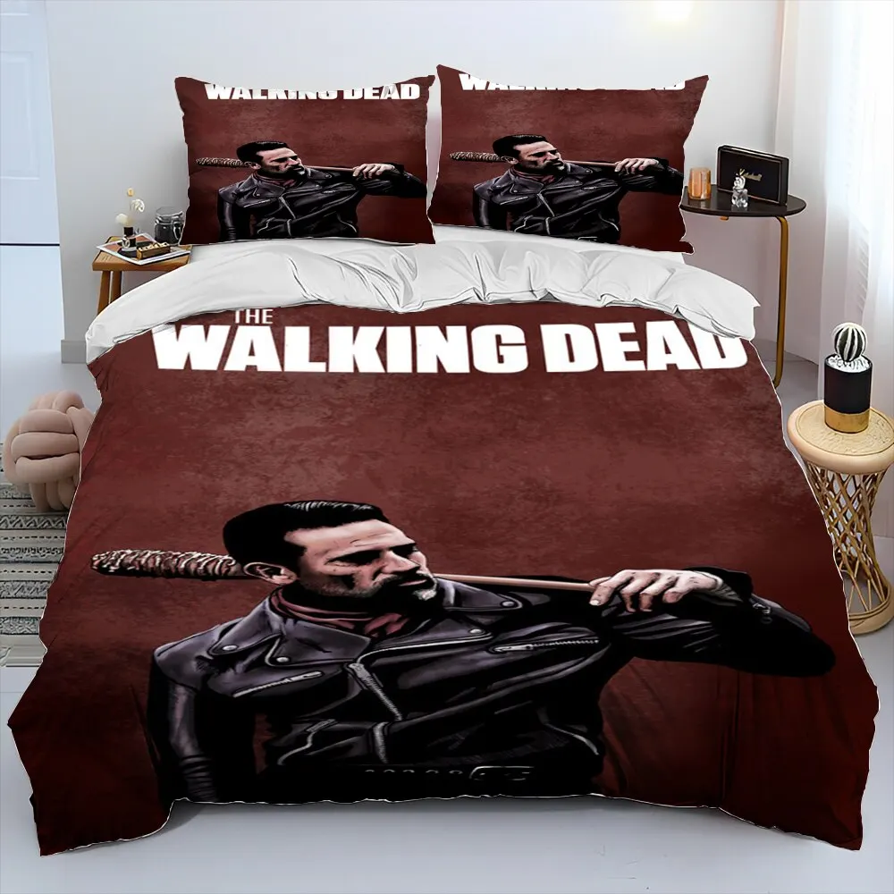 

Horror TV The Walking Dead Lincoln Comforter Bedding Set,Duvet Cover Bed Set Quilt Cover Pillowcase,King Queen Size Bedding Set