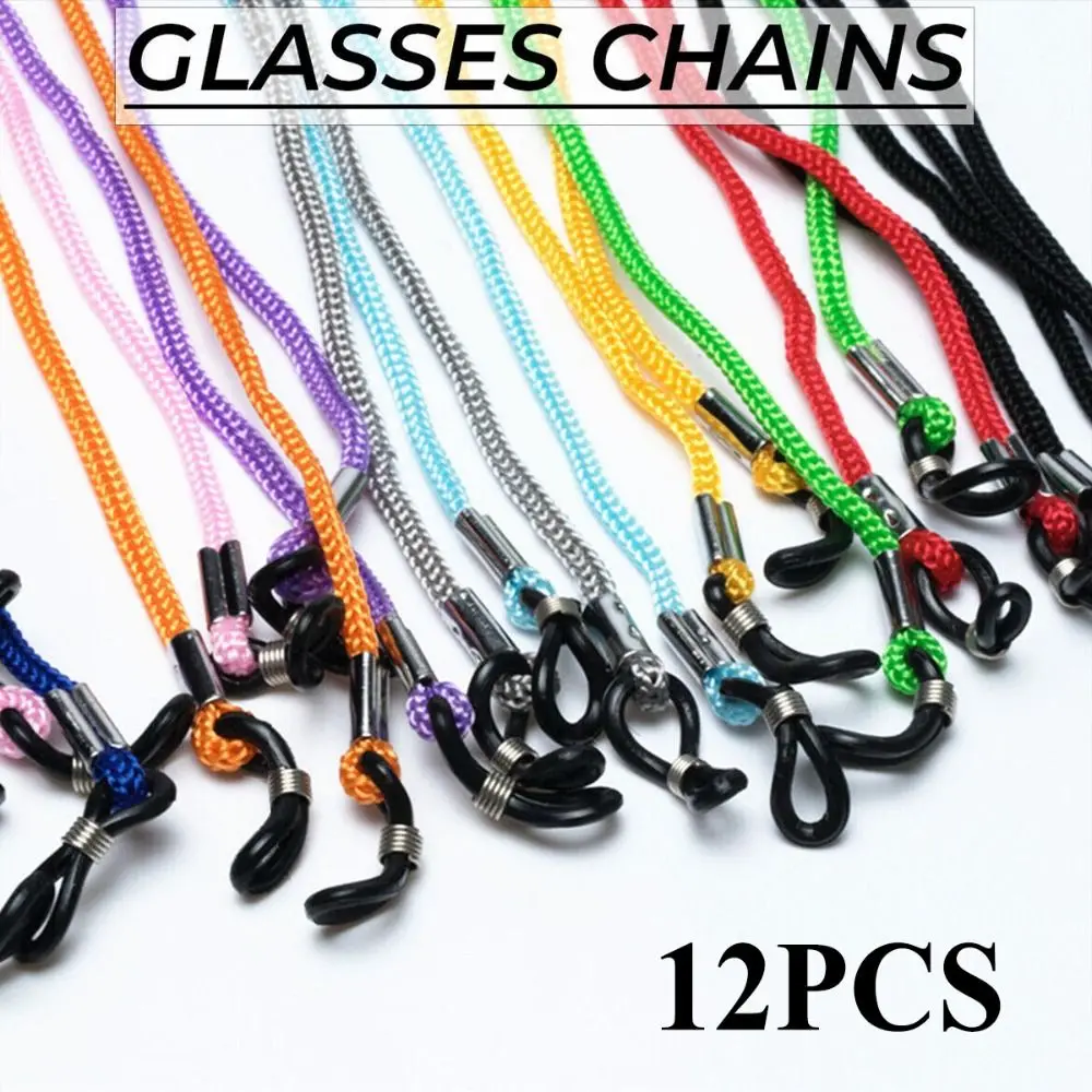 

12PCS Fashion Colorful Glasses Chain Cord Rope Holder Neck Lanyard Anti-slip Anti-lost Nylon Retainer Spectacles Sunglasses