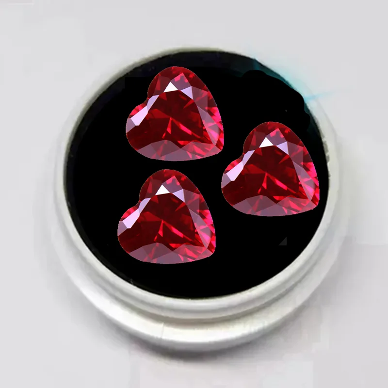 

Professional Ruby Heart Cut Premium VVS Loose Gemstone Passed UV Test Ruby for Collections and Jewelry Making