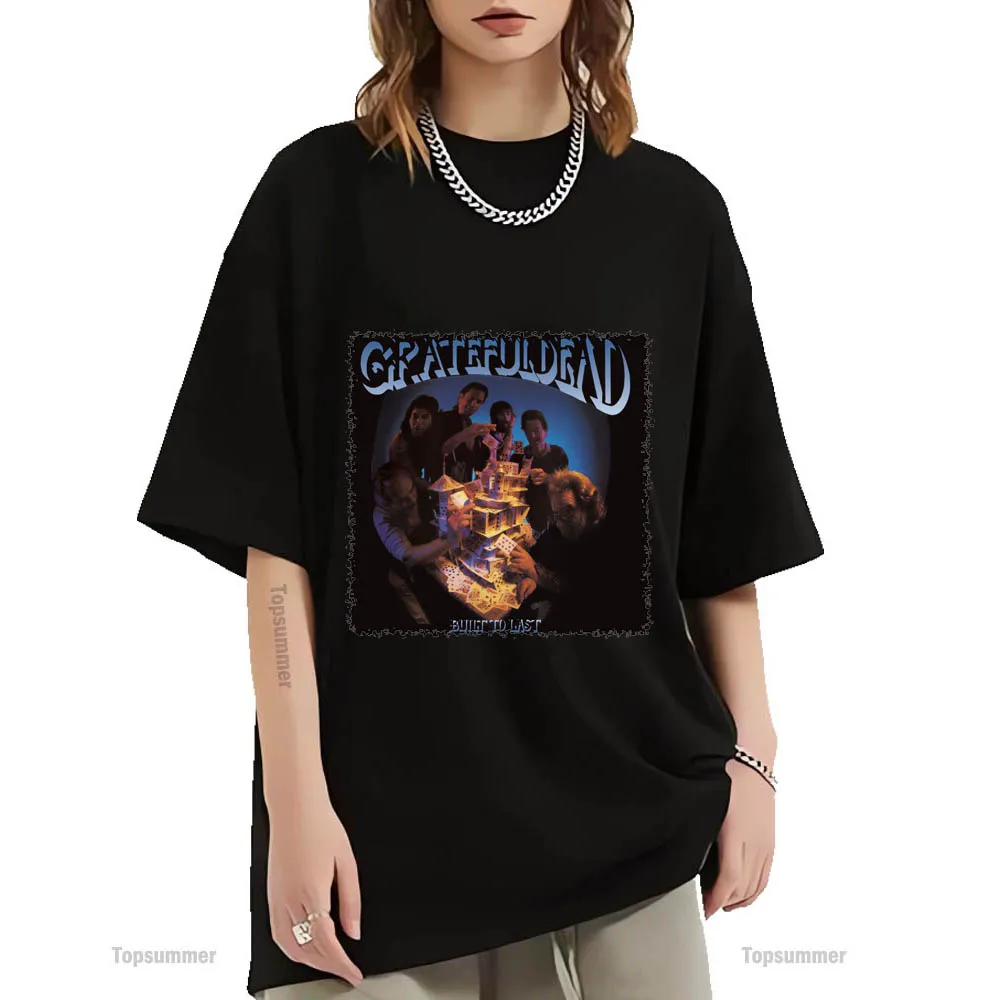 

Футболка со встроенным альбомом, Grateful Dead Tour, Мужская футболка оверсайз рок-группы, женская одежда с коротким рукавом