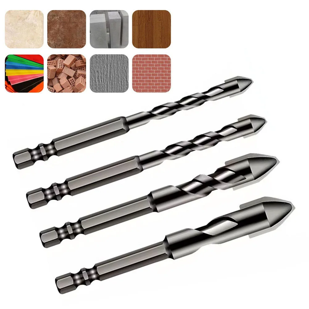 4Pcs Multifunction Drill Bits 6/8/10/12mm Cross Head Bits 1/4'' Hex Shank For Tiles Plastic Brick Hole Punching Renovation Tool
4Pcs Multifunction Drill Bits 6/8/10/12mm Cross Head Bits 1/4'' Hex Shank For Tiles Plastic Brick Hole Punching Renovation Tool