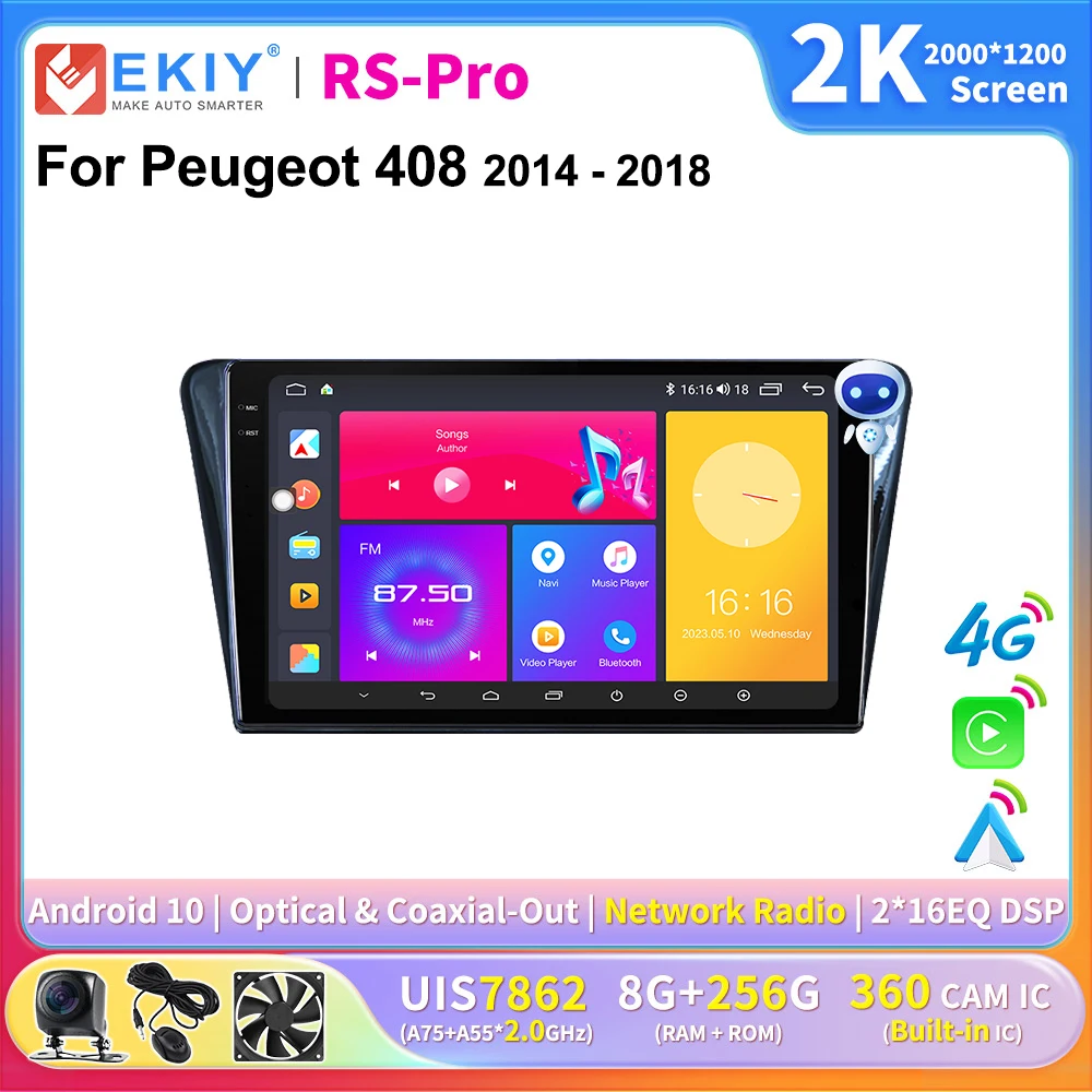 EKIY 2K Screen CarPlay Radio For Peugeot 408 2014-2018 Android Auto 4G Car Multimedia GPS Player Stereo Navigation DSP Ai Voice
EKIY 2K Screen CarPlay Radio For Peugeot 408 2014-2018 Android Auto 4G Car Multimedia GPS Player Stereo Navigation DSP Ai Voice