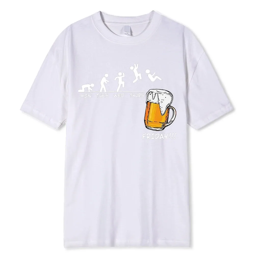 

Friday Beer Print Men's Brand T-shirts Funny Graphic Hip Hop Summer Men Tshirts Streetwear Cotton Harajuku T-Shirt Short Sleeve