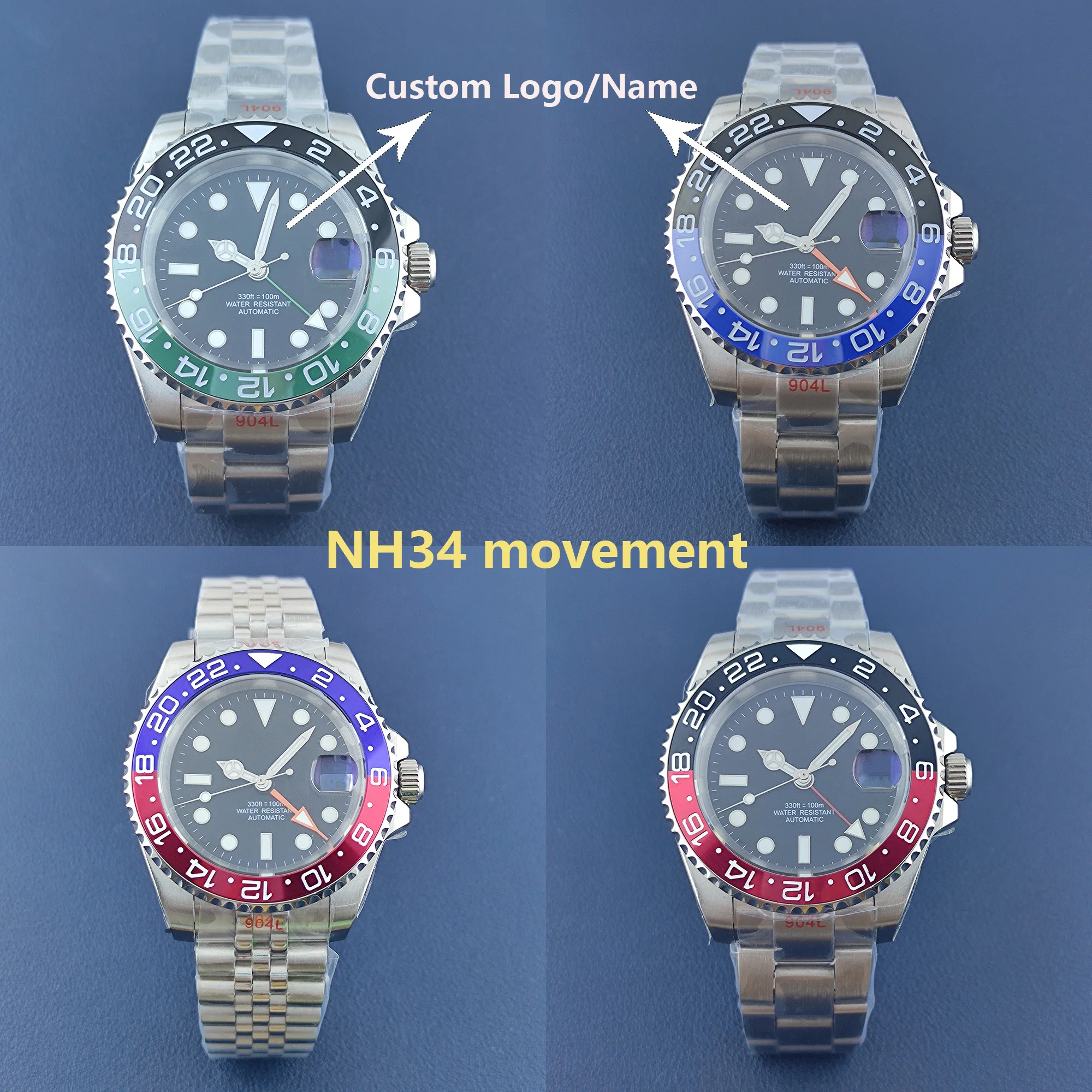 

2022 New Luxury Men GMT Automatic Machinery Watch 40MM Ceramic Bezel Jubilee Strap Sapphire Waterproof Clock GMT Watch for Men