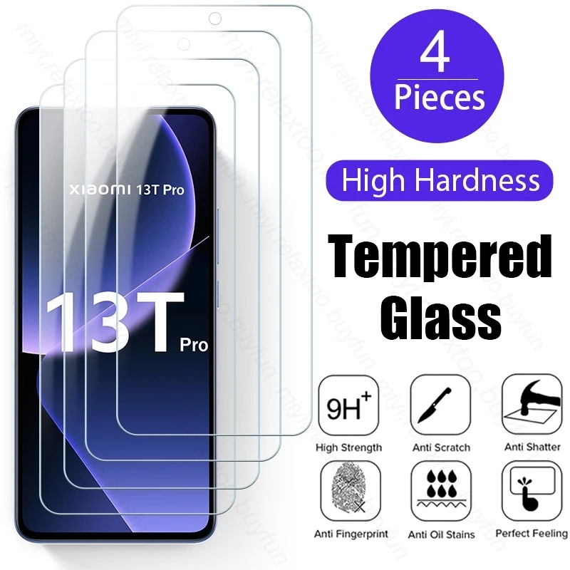 

for xiaomi mi 13t pro 5g glass 4pcs full cover protective glass on xiomi xaomi xiami mi13t pro 5g screen protector tempered film