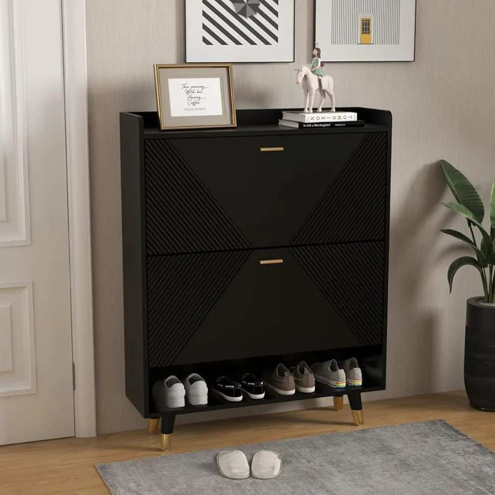 Shoe Cabinet with 2 Flip Drawers Cabinet Freestanding Narrow Dresser Dump Bucket Shoe Cabinet Storage Organizer, Black
Shoe Cabinet with 2 Flip Drawers Cabinet Freestanding Narrow Dresser Dump Bucket Shoe Cabinet Storage Organizer, Black