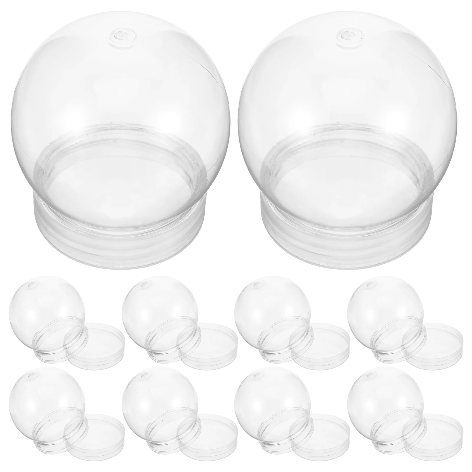 

10 Pcs DIY Snow Globe Mini Jar Round Water Empty Globes Snowball Plastic Child Girls Prop Adults Unique DIY Clear Water Globes